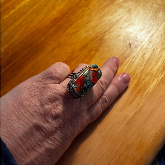 Multicolor Stone Statement Ring - Picture 2 of 3